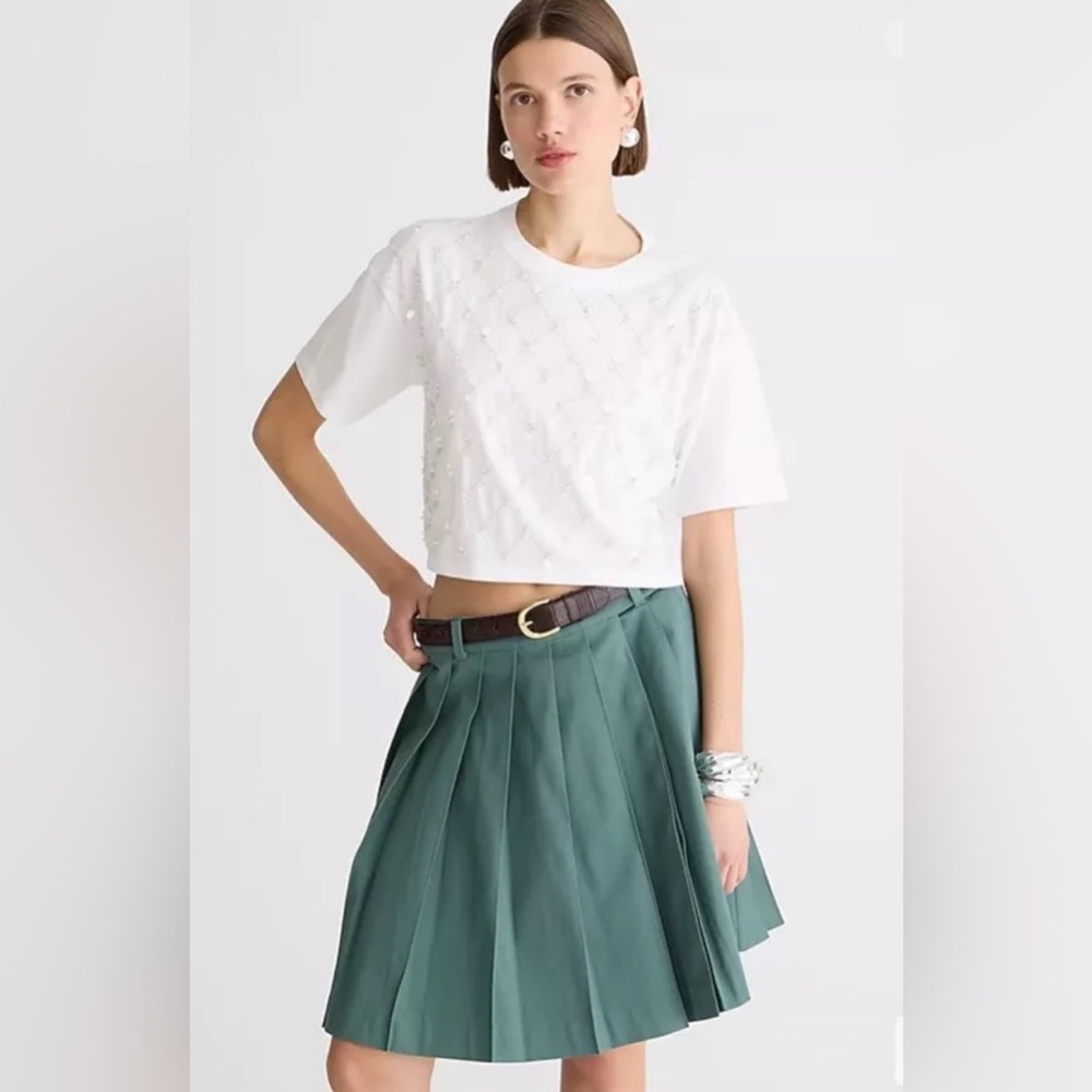J.Crew Broken-in jersey cropped T-shirt with patterned sequins Women’s Size XS
